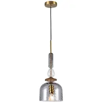 VIOKEF Glas pendellampa Glorial, dimbar, Aluminium / grå / zink, Vardagsrum / matsal, Glas, Vintage, Pendellampa