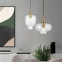 VIOKEF Glas pendellampa Oslo, dimbar, Genomskinlig / transpare, Vardagsrum / matsal, Glas, Skandinavisk, Pendellampa