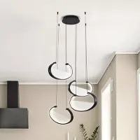 VIOKEF Pendellampa Adele, Svart, Vardagsrum / matsal, Aluminium / grå / zink, Modern