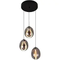VIOKEF Glas pendellampa Melanie, Aluminium / grå / zink, Vardagsrum / matsal, Glas, Pendellampa