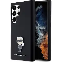 Karl Lagerfeld Silikon Ikonik Metal Pin fodral för Samsung Galaxy S23 Ultra - svart