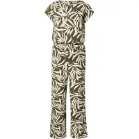Vila Jumpsuit 'VIGRAF' ecru / mörkgrön