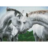 Diamond Dotz Squares 38 x 52 cm – Hästar pratar med varandra