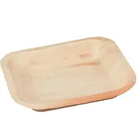 Multi Engångstallrik 17x17 cm kvadrat biologiskt nedbrytbar palmlöv, 4 ps x 25 st/fp