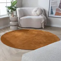 NATURL. Rund tvättbar matta | Vivid terrakotta hos Volero | Ø 80 cm | Polyester | Enfärgad | Rund | Låg lugg