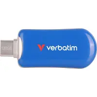 Verbatim 30233, 128 GB, USB Type-C, 3.2 Gen 1 (3.1 Gen 1), 100 MB/s, Utan skyddshatt, Blå
