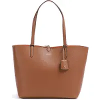 Ralph Lauren för kvinnor. 431795329002 Vändbar tygkasse Mediumbrun vändbar väska -28x40,6x12,7cm (OSFA), Casual, Polyuretan
