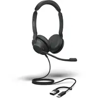 Jabra Evolve2 30 SE On-ear headset Sladd Stereo Svart Brusreducering för mikrofon, Brusreducering Headset Telefon