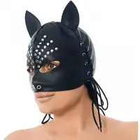 Rimba Kattmask i läder - Svart - Svart