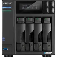 Asus Lockerstor 4 Gen2+ AS6704T V2 - NAS-server - 4 fack - SATA 6Gb/s - RAID JBOD, 0, 1, 5, 6, 10 - RAM 4 GB - 5 Gigabit Ethernet - iSCSI support