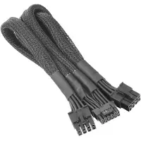 Thermaltake - Strömdelare - 8-stifts PCIe-ström (hane) till 12+4 stift PCI Express 5.0 ström (hane) - 60 cm - svart