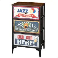 Max Home Vintage-retro Byrå 3 Lådor
