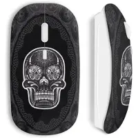 CAPACHEAP Souris sans fil - Design Tête de mort - Noir - USB wifi - Compatible Mac et PC