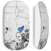 CAPACHEAP Souris Sans Fil Fleurs et papillons