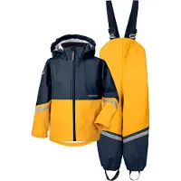 Didriksons Regnkläder m. Hängslen - Waterman - Havre Yellow/Mari - - 140 - Regnkläder