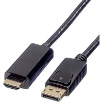Roline DisplayPort Anslutningskabel DisplayPort-kontakt, HDMI-A-kontakt 2.00 m Svart 11.04.5786 Skärmad DisplayPort-kabel