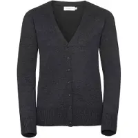 Russell athletic Russell Collection Ladies/Womens V-neck Knitted Cardigan (Charcoal Marl)
