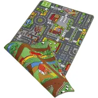 Paradiso Toys Bil vändbart stad/landsby-matta 67 x 100 cm