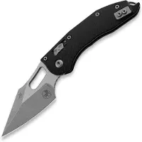 Microtech Stitch Fluted Black G10 fällkniv, Apocalyptic blade