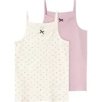 Name it Linne - Noos - NkfStrap Topp - 2-pack - Smörkräm - - 13-14 år (158-164) - Linne