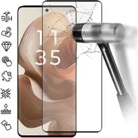 Mtp Products Motorola Edge 50 Heltäckande Härdat Glas Skärmskydd - 9H - Svart Kant