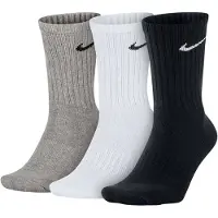 Nike Strumpor Value Cotton Crew 3-pack - Grå/Vit/Svart, storlek XL: 46-50
