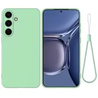 Mtp Products Samsung Galaxy S25 Flytande silikon skal med handrem - Grön