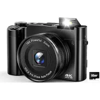 INF 4K 64MP Digitalkamera med fram- och bakkamera, 32GB minneskort (DC218)