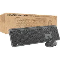 Logitech Signature Slim Combo MK950 for Business - Sats med tangentbord och mus - trådlös - Bluetooth 5.1 LE - QWERTY - USA, internationellt - grafit