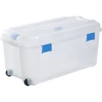 Curver 243731 Förvaringslåda TOTEM Box 80L, transparent / blau stapelbar Transparent, Blå 1 st