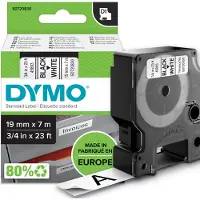 Dymo Märkband D1 19 mm, svart på vit