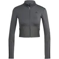 Adidas Hyperglam Rib Zip Thru Cover Up Sweatshirt Med Dragkedja