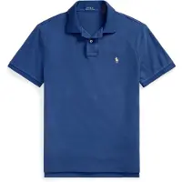 Ralph Lauren för män. 710680784434 Den ikoniska polotröjan i blå piqué (L), Casual, Bomull, Kort ärm