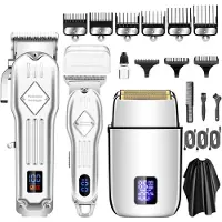 INF Professionell hårklippare skäggtrimmer set Silver