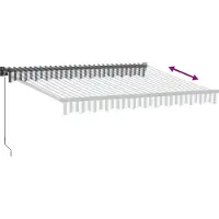 vidaXL Markis infällbar antracit och vit 3x2,5 m tyg&aluminium