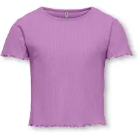ONLY T-shirt - Noos - Rib - KogNella - Afrikansk Violet - - 5-6 år (110-116) - T-shirt