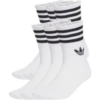 Adidas Originals Strumpor 3-stripes Crew 6-pack - Vit, storlek 31-33