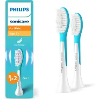 Philips Sonicare For Kids HX6042 - Extra tandborsthuvud - till tandborste - vit/hav (paket om 2)