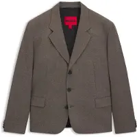HUGO All-gender modern-fit suit jacket in mouliné twill