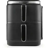 DS Produkte FryUp Vertical 15305 Varmluftsfritös 10 l 2 800 W 2 separata temperaturkontroller, Non-stick-beläggning, digital timer Svart