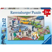 Ravensburger Pussel - 2x12 Delar - Blue Lights On The Way - - One Size - Pussel
