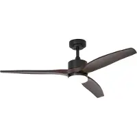 QAZQA Takfläkt svart med trätryck 132 cm inkl. LED dimbar med fjärrkontroll - Joly