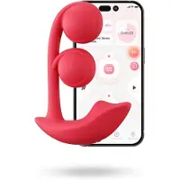 HoneyPlayBox Box Melody - App-styrd pärlbesatt 2-i-1 vibrator (röd)