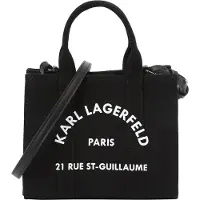 Karl Lagerfeld Handväska 'Rue St-Guillaume' svart / vit