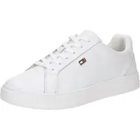Tommy Hilfiger Enamel Flag Leather Court Trainers