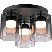 JUST LIGHT LED taklampa Elio, dimbar, Aluminium / grå / zink, Vardagsrum / matsal, Glas, Modern, LED-taklampa