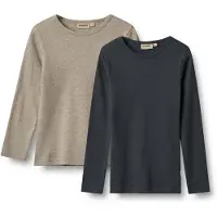Wheat Tröjor - Rib - 2-pack - Uppgång - Marinblå/Beige - - 2 år (92) - Tröja