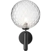 Nuura utomhusvägglampa Miira, Ø 20 cm, svart/klar dimbar, Svart, Metall, Skandinavisk