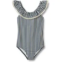 Wheat Baddräkt - UV40+ - Doris - Blue Stripe - - 3 år (98) - Badkläder