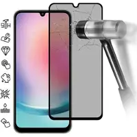 Mtp Products Samsung Galaxy A25 Privacy Heltäckande Härdat Glas Skärmskydd - 9H - Svart Kant